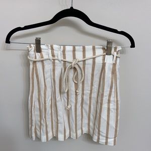 American Eagle Striped Paper Bag Waist Skirt